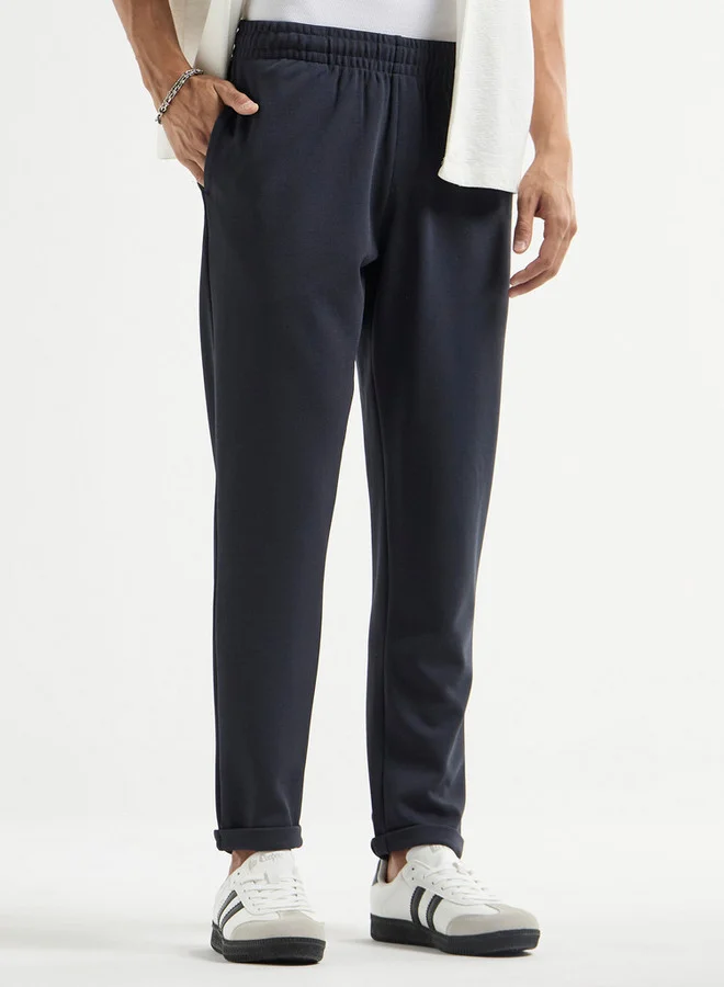 Splash FAV Textured Regular Fit Pants with Flexi Waist and Pockets