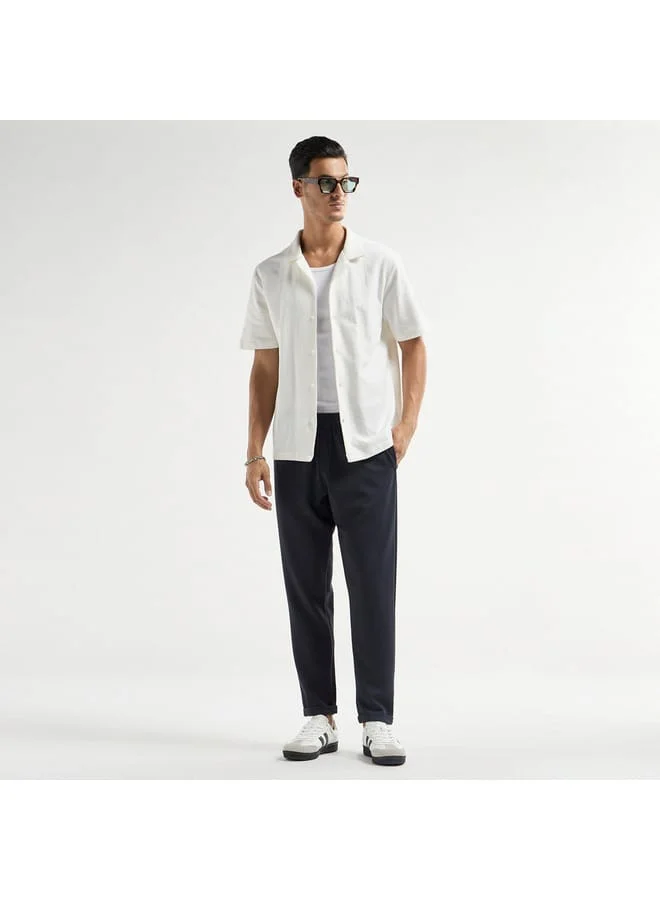 Splash FAV Textured Regular Fit Pants with Flexi Waist and Pockets