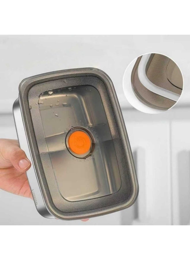 أديلي حافظات طعام من الستانلس ستيل طقم 6 قطع بسعة 1500 مل مع أغطية محكمة الإغلاق، حاويات حفظ الطعام مقاومة للتسرب للمطبخ والثلاجة والتحضير للوجبات - Image 3