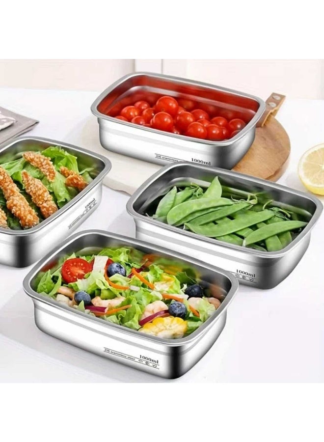 Aideli 6 Pcs 1500ml Stainless Steel Food Storage Containers with Airtight Lids, Leak-Proof Food Containers and Lunch Boxes for Kitchen, Fridge, and Meal Prep - Image 5