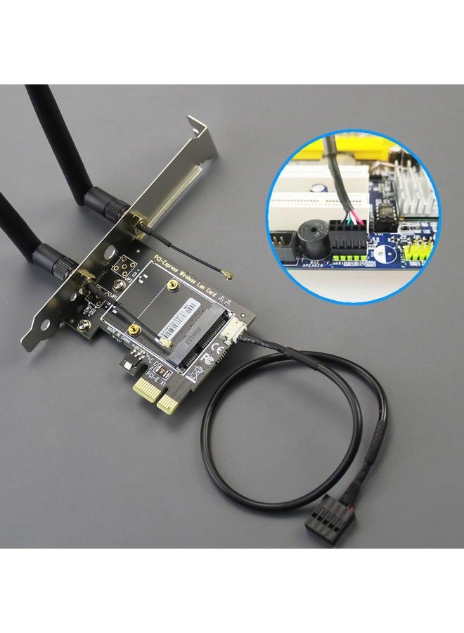 GLOTRENDS Mini PCIe to PCIe X1 Adapter for Half High Mini PCIe WiFi Module, 3.5 dBi SMA Antenna Included - Image 4
