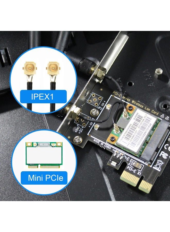 GLOTRENDS Mini PCIe to PCIe X1 Adapter for Half High Mini PCIe WiFi Module, 3.5 dBi SMA Antenna Included - Image 5