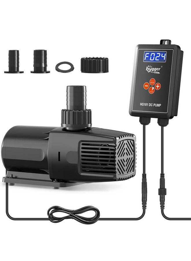 هايغر مضخة مياه حوض أسماك قابلة للتعديل بجهد ٢٤ فولت تيار مستمر من هيغر، مع خاصية توليد الأمواج، ومضخة عودة هادئة ٣٠ ديسيبل، وتحكم في التدفق بـ ١٠ سرعات، وحماية من الانسداد عند التشغيل الجاف، ومناسبة للبرك والمياة المالحة والعذبة (٣٤ واط، ١٠٥٦ جالون/ساعة/٤٠٠٠ لتر/ساعة) - Image 1