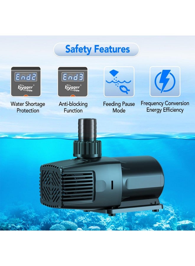 هايغر مضخة مياه حوض أسماك قابلة للتعديل بجهد ٢٤ فولت تيار مستمر من هيغر، مع خاصية توليد الأمواج، ومضخة عودة هادئة ٣٠ ديسيبل، وتحكم في التدفق بـ ١٠ سرعات، وحماية من الانسداد عند التشغيل الجاف، ومناسبة للبرك والمياة المالحة والعذبة (٣٤ واط، ١٠٥٦ جالون/ساعة/٤٠٠٠ لتر/ساعة) - Image 5