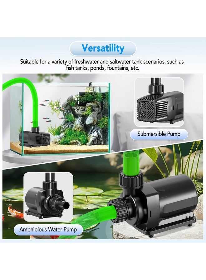 هايغر مضخة مياه حوض أسماك قابلة للتعديل بجهد ٢٤ فولت تيار مستمر من هيغر، مع خاصية توليد الأمواج، ومضخة عودة هادئة ٣٠ ديسيبل، وتحكم في التدفق بـ ١٠ سرعات، وحماية من الانسداد عند التشغيل الجاف، ومناسبة للبرك والمياة المالحة والعذبة (٣٤ واط، ١٠٥٦ جالون/ساعة/٤٠٠٠ لتر/ساعة) - Image 3