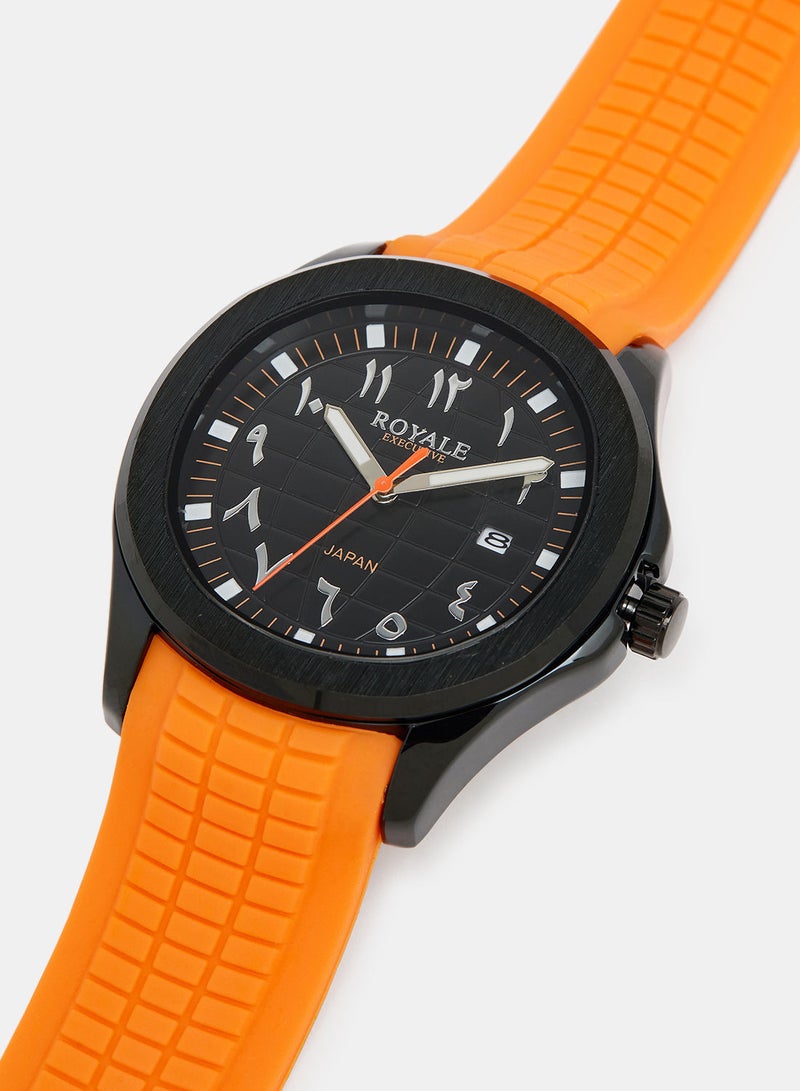 Royale Executive Men's Rubber Strap Arabic Watch - Image 3