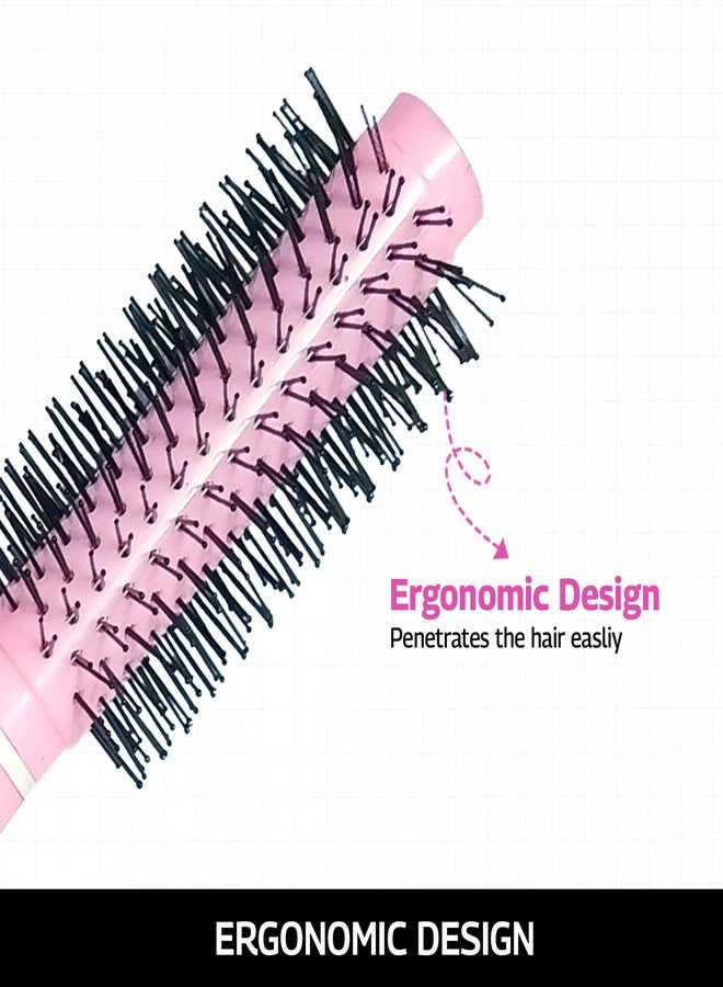 Zeyu Round Hair Brush | Hair Brush for Men & Women | For Hair Styling, Drying, Healthy Hair and Add Volume| Flexible & Soft Nylon Bristles (Pink.) - Image 4