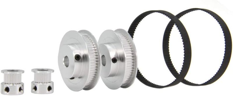 Zeberoxyz 2PCS Set GT2 Synchronous Wheel 20&60 Teeth 8mm Bore Aluminum Timing Pulley with 200mm Belt - Image 2