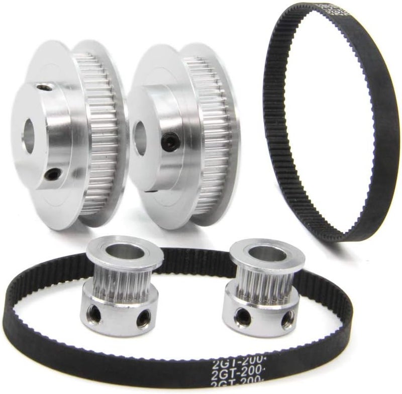 Zeberoxyz 2PCS Set GT2 Synchronous Wheel 20&60 Teeth 8mm Bore Aluminum Timing Pulley with 200mm Belt - Image 3