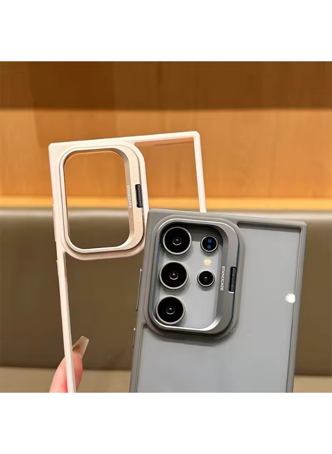 Raxoom Protective Case For Samsung S25 Ultra With Magnetic Lens Protection Rings Clear Magsafe Wireless Charger Hard Back Cover(Grey)  - Image 3