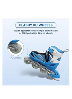 ENDLESS  EL1027 Inline Adjustable Skates Large 39 EUR (UK 5.5) - 43 EUR (UK 9) for 12 Years and Above | Aluminium Chassis and 70 mm PU Wheels | All Wheels Flash, ABEC 7 Bearings  - Image 5