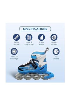 ENDLESS  EL1027 Inline Adjustable Skates Large 39 EUR (UK 5.5) - 43 EUR (UK 9) for 12 Years and Above | Aluminium Chassis and 70 mm PU Wheels | All Wheels Flash, ABEC 7 Bearings  - Image 3