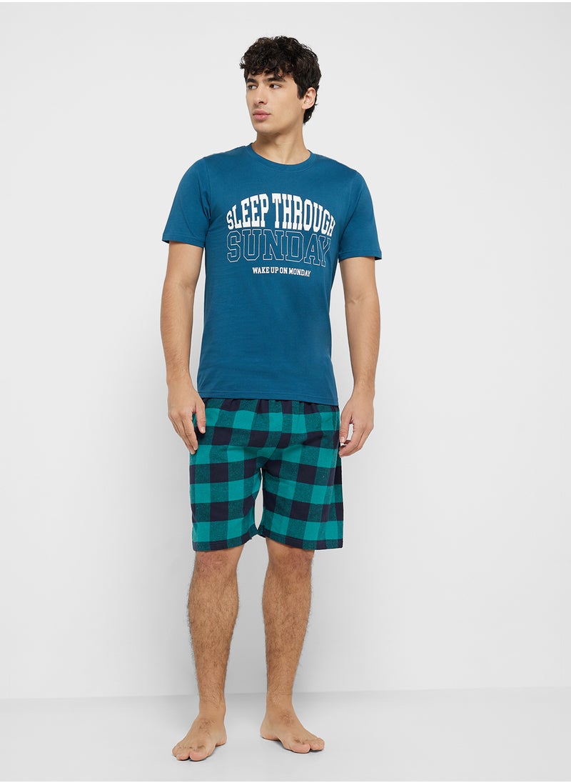 Seventy Five - T-Shirt & Check Shorts - Image 1