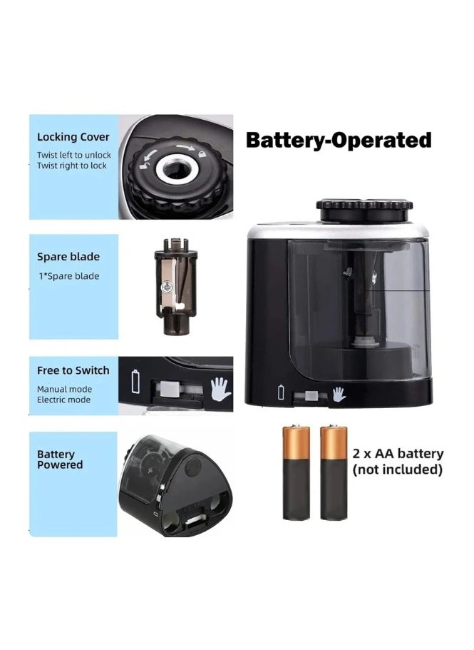 tenwin Portable Electric/Manual 2 in 1 Pencil Sharpener Automatic Pencil Sharpener Kids Adults Auto Pencil Sharpener Stationery  - Image 3