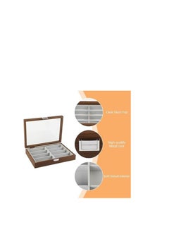 Generic Sunglasses Organizer Wooden Storage Box 8 Slots Organizer and Display Case -Brown  - Image 3