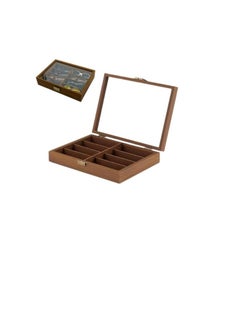 Generic Sunglasses Organizer Wooden Storage Box 8 Slots Organizer and Display Case -Brown  - Image 1