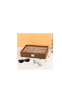 Generic Sunglasses Organizer Wooden Storage Box 8 Slots Organizer and Display Case -Brown  - Image 4