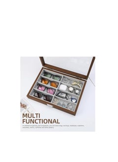 Generic Sunglasses Organizer Wooden Storage Box 8 Slots Organizer and Display Case -Brown  - Image 5