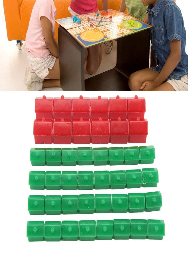 Chazcool Hotel Game Replacement Pieces, Plastic Hotels Houses Game Piece Supplement Accessories, 10 Red and 30 Green (10 Red and 30 Green, 1, 1) - Image 3