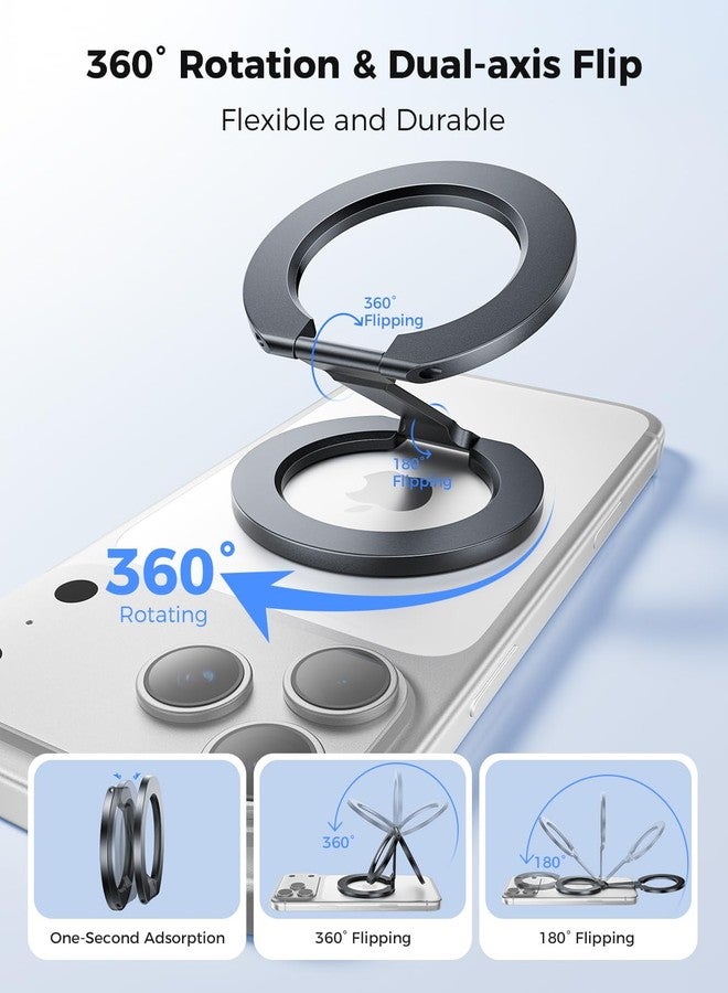 SUPERONE [2026 Upgraded] Magnetic Phone Grip for MagSafe Kickstand, Removable Gym Dual-Side Magnetic Phone Holder Mag Safe Phone Stand for iPhone 17/16/15/14/13/12 MagSafe Case, Fit MagSafe Car Mount - Image 5