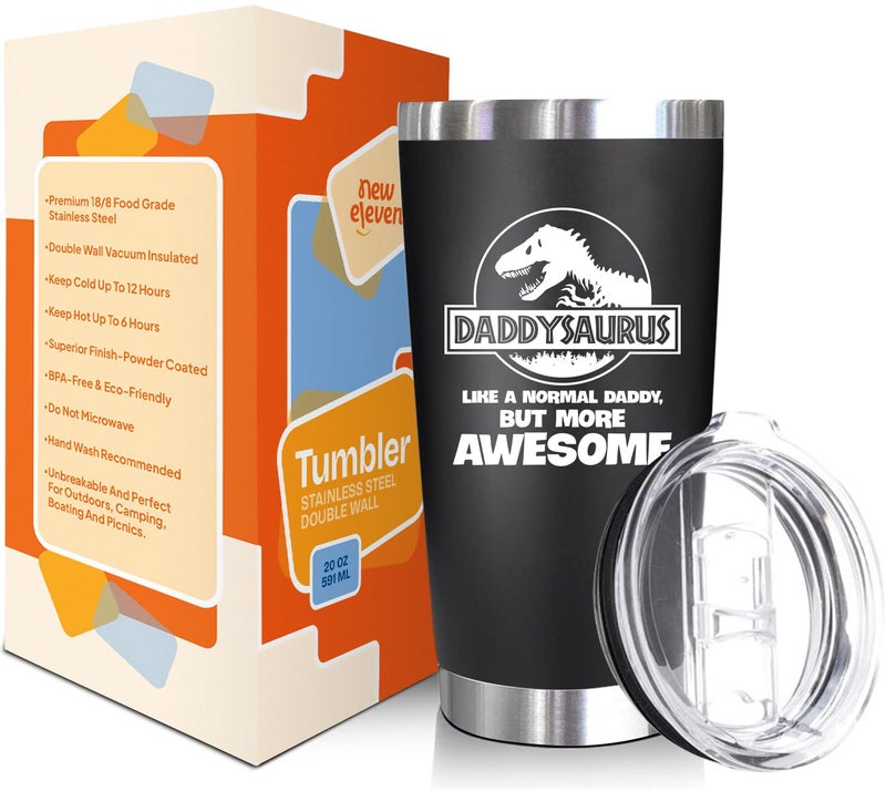 NewEleven Fathers Day Gift For Dad From Daughter, Son, Kids - Birthday Gift For Dad, Husband, Men - Best Present Idea For Father, Husband, Bonus Father From Daughter, Son, Wife - 20 Oz Tumbler - Image 2