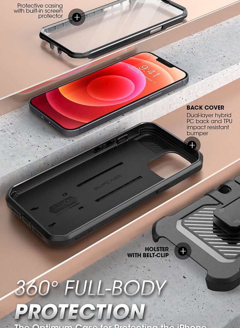 SupCase Unicorn Beetle Pro Series Case For Iphone 13 Mini 2021 Release 5.4 Inch Built In Screen Protector Full Body Rugged Holster Case Black - Image 5
