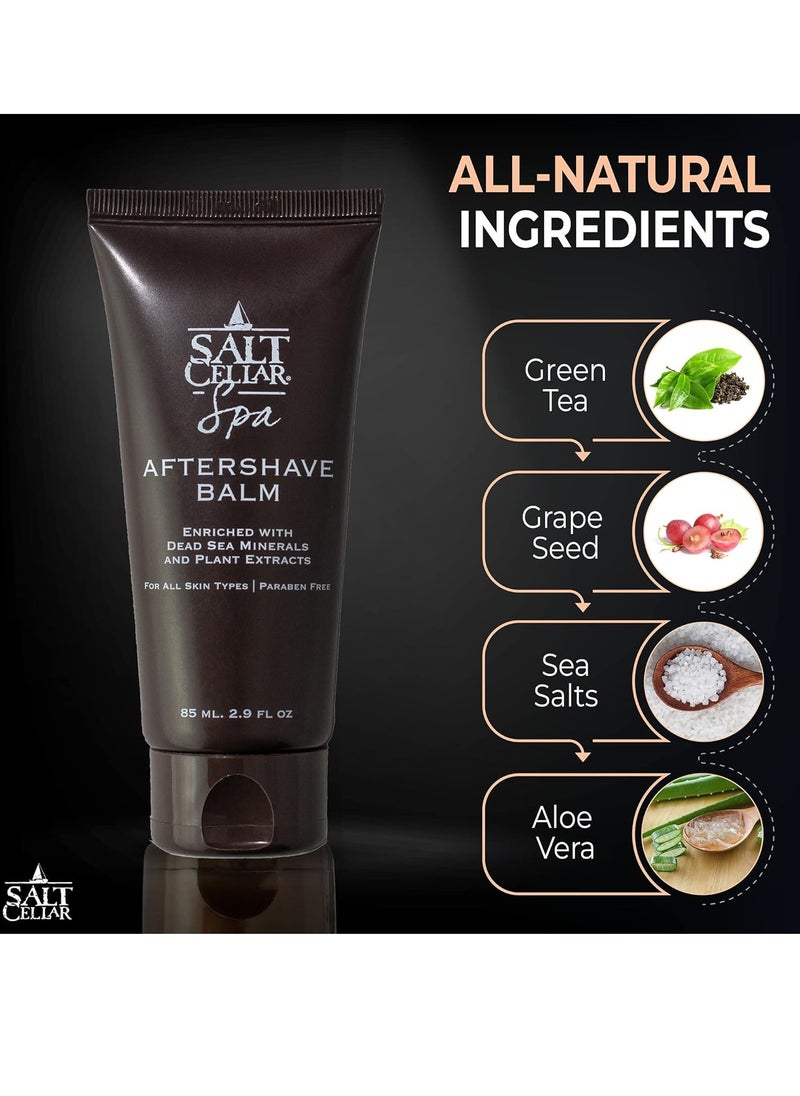salt cellar Salt Cellar Dead Sea Aftershave Balm – All Natural Men’s After Shave Balm Enriched with Dead Sea Minerals – Soothes Razor Burns and Leaves Skin Smooth, Supple and Well Protected – Paraben Free  - Image 2
