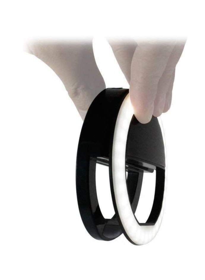 Portable Selfie Ring Light for iPhone, iPad, Galaxy & All Smartphones – 36 LED Rechargeable Clip-On Camera Light | Adjustable Brightness for Photos, Videos, Makeup & Zoom Calls | Compact & Lightweight Ring Light – Black  - Image 2