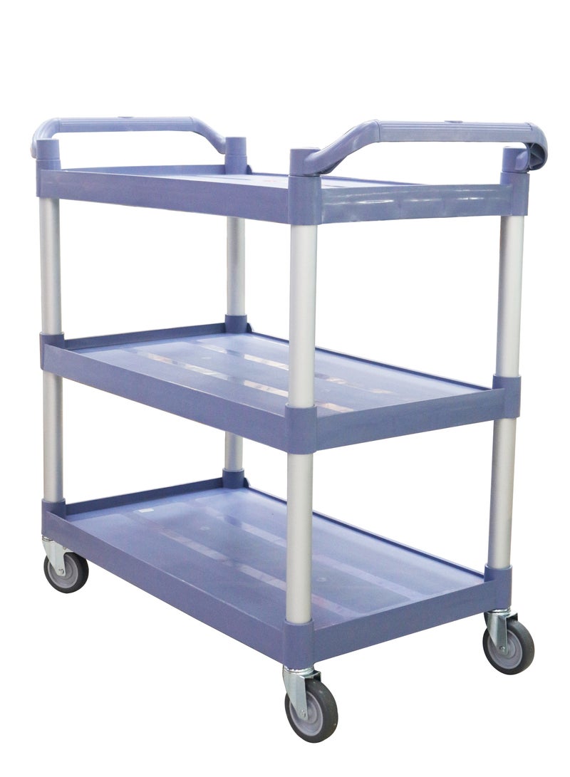 Grace Grace Utility Rolling Cart Serving Thick Plastic 3 Tier Trolleys On Wheels Kitchen Storage Trolley Bar Service Trolley Multifunction Trolley 102x50x97cm  - Image 1