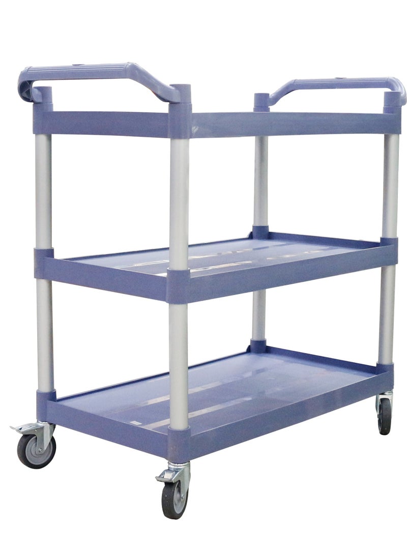 Grace Grace Utility Rolling Cart Serving Thick Plastic 3 Tier Trolleys On Wheels Kitchen Storage Trolley Bar Service Trolley Multifunction Trolley 102x50x97cm  - Image 2