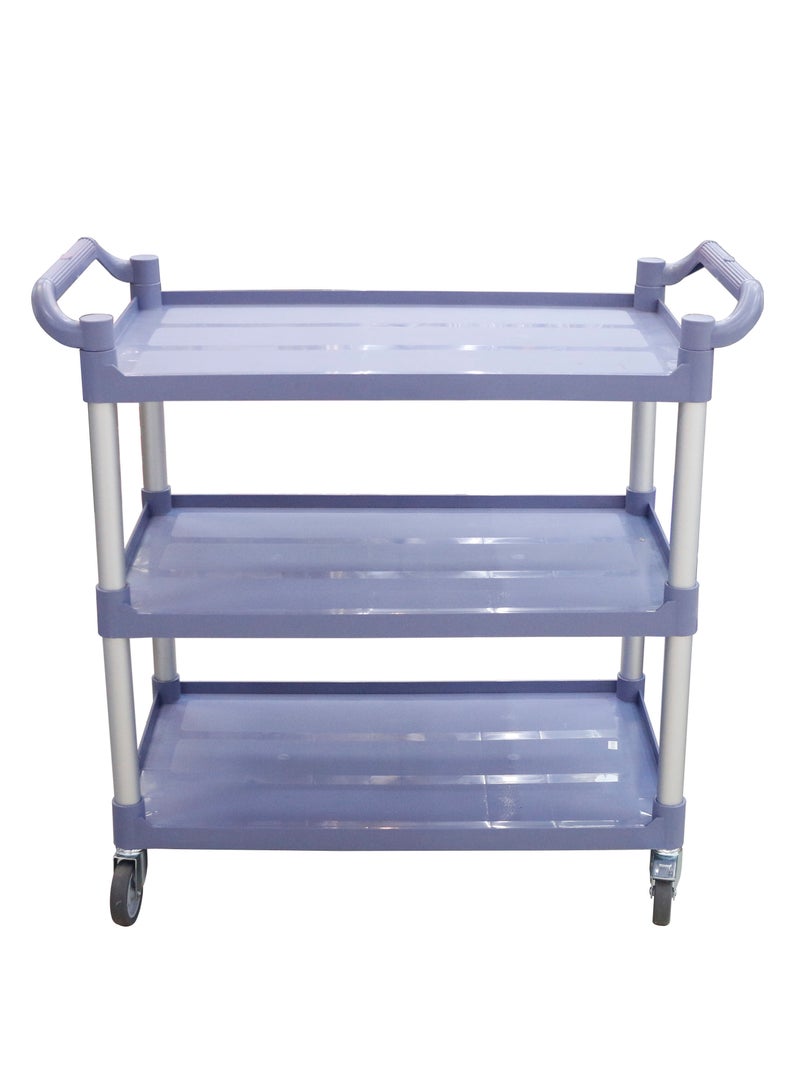 Grace Grace Utility Rolling Cart Serving Thick Plastic 3 Tier Trolleys On Wheels Kitchen Storage Trolley Bar Service Trolley Multifunction Trolley 102x50x97cm  - Image 3