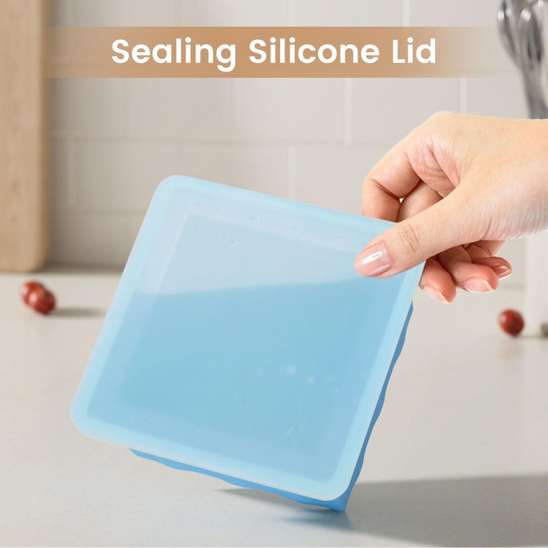 GGOW Silicone Freezer Tray for Soup Ice Cubes: 2-Cup Freezing Trays with Lid for Meal Prep - 4Pack Silicon Soup Portion Freeze Tray Make Stock Souped Ice Cube - Image 4