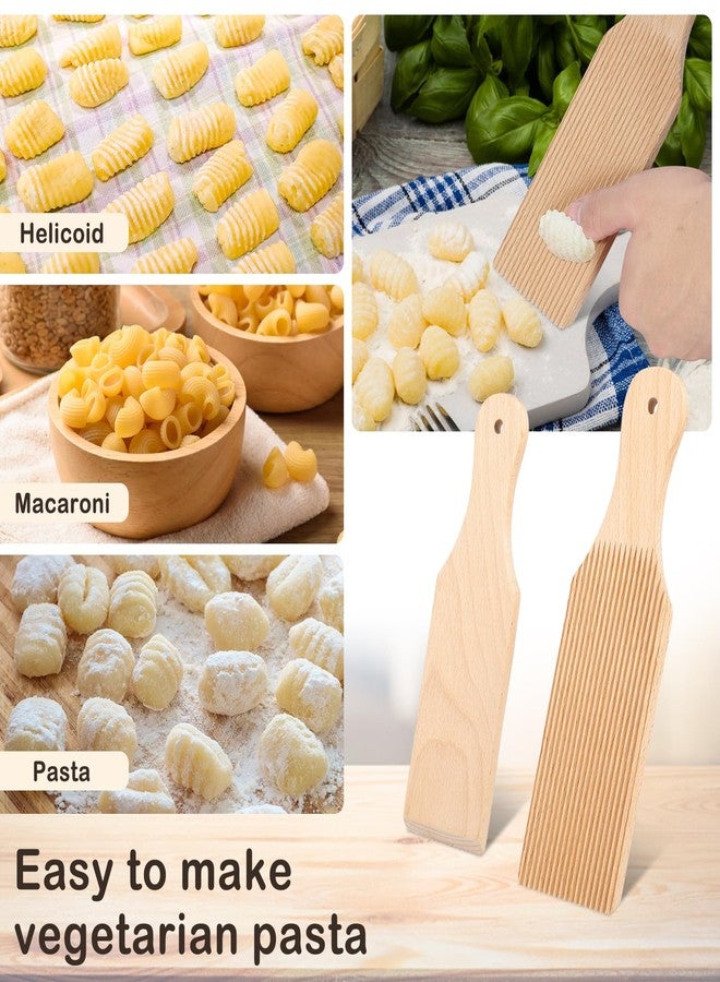 HOTBEST 2 Pcs Gnocchi Board Butter Paddles 9.1 x 2.8 Inches Spaghetti Macaroni Pasta Board Practical Gnocchi Maker Homemade Pasta Making Tools - Image 2