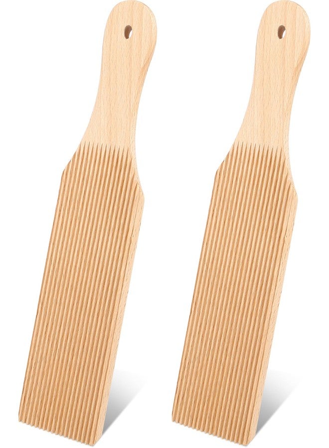 HOTBEST 2 Pcs Gnocchi Board Butter Paddles 9.1 x 2.8 Inches Spaghetti Macaroni Pasta Board Practical Gnocchi Maker Homemade Pasta Making Tools - Image 1