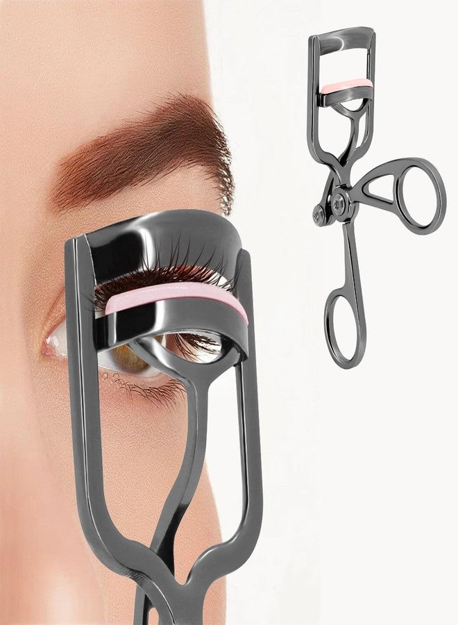 Moosec Eyelash Curler Wide Opening, Comfort Grip, Zinc Alloy, Black - Image 1