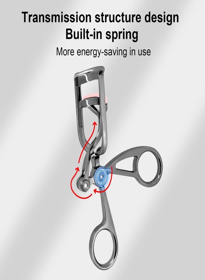 Moosec Eyelash Curler Wide Opening, Comfort Grip, Zinc Alloy, Black - Image 4