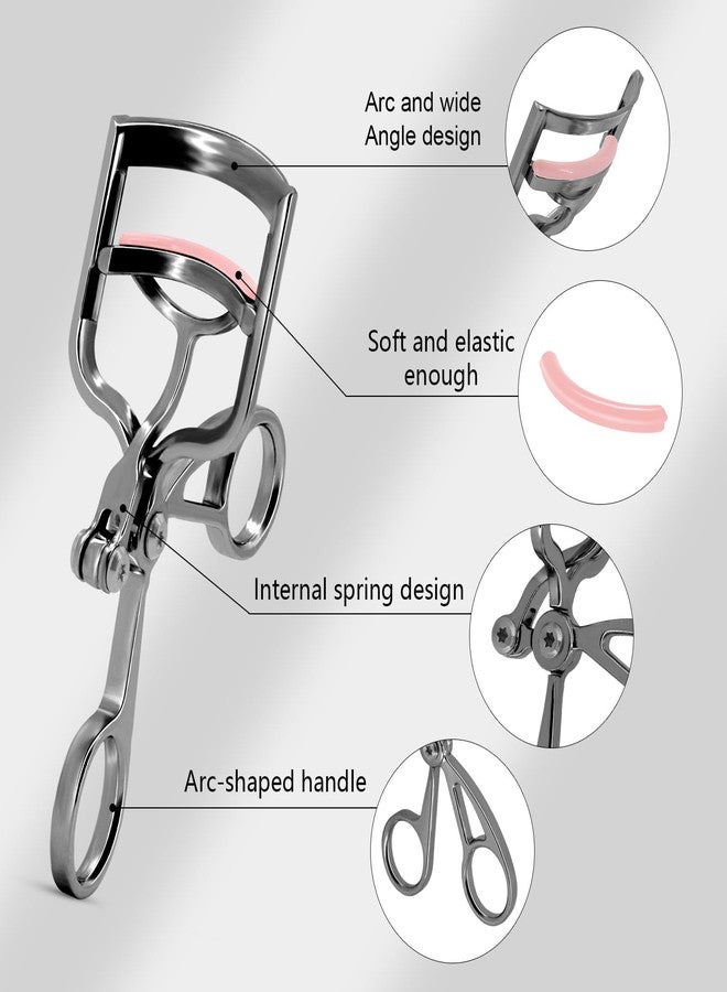 Moosec Eyelash Curler Wide Opening, Comfort Grip, Zinc Alloy, Black - Image 3