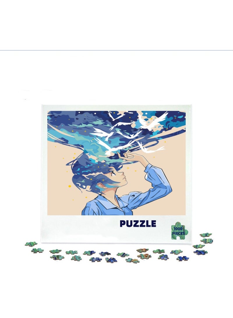 Anna 3D Blue Girl 1000-Piece Puzzle - Image 2