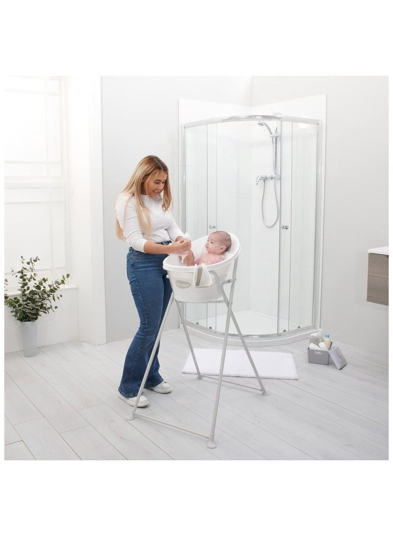 Shnuggle حامل حوض استحمام الأطفال القابل للطي الجديد | حامل استحمام خفيف الوزن وسهل التخزين | مثالي للمواليد 0-6 أشهر - Image 2