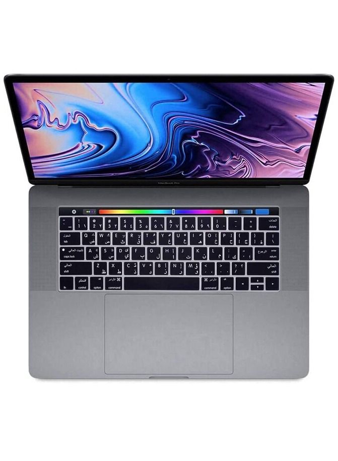 NTECH Arabic Ultra Thin Silicone Keyboard Protector Cover Skin for Apple MacBook Pro with Touch Bar 13 15 Model A1706/A1707/A1989/A1990/A2159 2016 2017 2018 2019 Release Black - Image 2