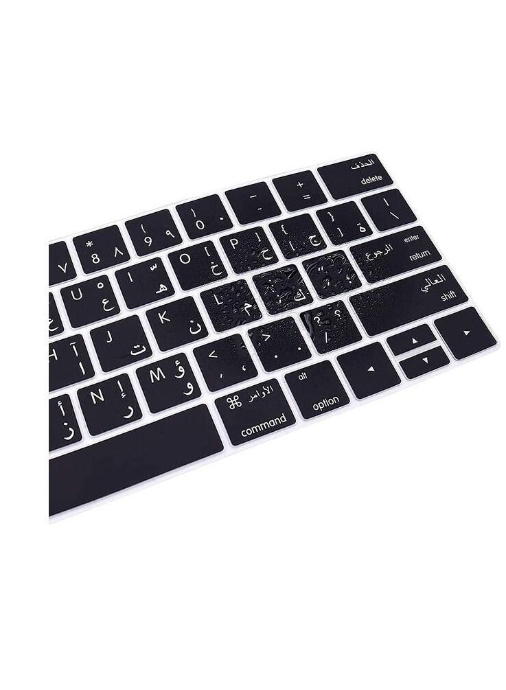 NTECH Arabic Ultra Thin Silicone Keyboard Protector Cover Skin for Apple MacBook Pro with Touch Bar 13 15 Model A1706/A1707/A1989/A1990/A2159 2016 2017 2018 2019 Release Black - Image 3
