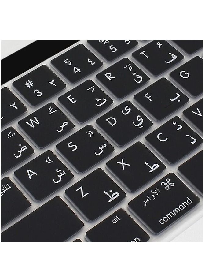 NTECH Arabic Ultra Thin Silicone Keyboard Protector Cover Skin for Apple MacBook Pro with Touch Bar 13 15 Model A1706/A1707/A1989/A1990/A2159 2016 2017 2018 2019 Release Black - Image 5