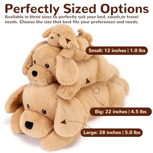 gnomantic Yellow Lab Weighted Stuffed Animals 28 Inch 50 Pounds Weighted Plushies Labradoodle Stuffed Animal Large Dog Plush Pillow Cute Plush Toy Gifts for Kids Adults 28 50 lbs - Image 5