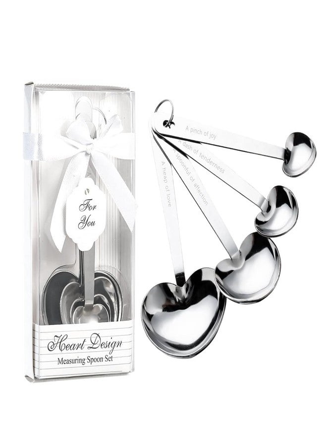 Winocbxt 40 Packs Love Heart Shape Design Measuring Spoons Set for Bridal Shower Party or Wedding Favors,Gifts or Souvenirs to Guests with Handmade Gift Boxes,Christmas/Holiday Party Decor - Image 1