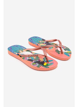 havaianas Kids Girl Slim Tropical Slipper, Rose Seda  - Image 1