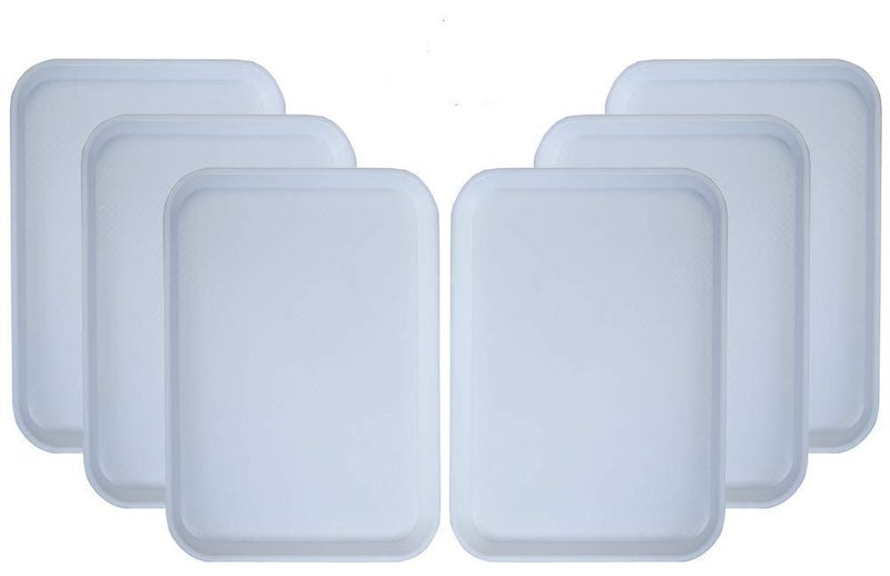 Urmila Plastic® Serving Tray Platter Rectangular Shape Plastic Trays Home Kitchen 12x16 Inch White Set of 6 (White) - Image 4