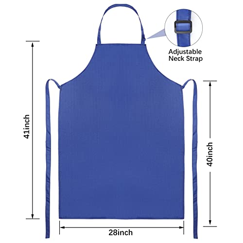 Gotega 2 Pack Waterproof Rubber Vinyl Apron 40 Inch Chef Aprons for Men Heavy Duty Chemical Work Apron Extra Long Grilling Aprons with Adjustable Bib Apron for Dishwashing Lab Butcher Cooking Kitchen Blue - Image 2