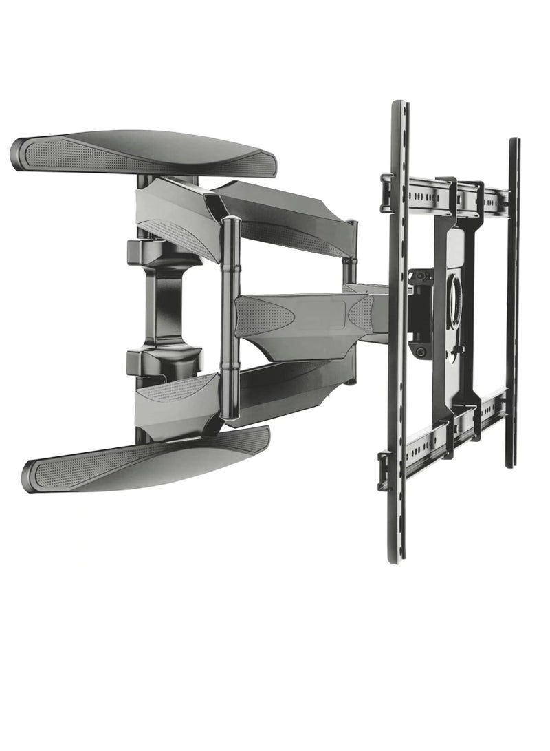 حامل شاشة تلفزيون يثبت على الحائط متحرك P65، مناسب لشاشات مقاس 55-85 بوصة - اسود، - Image 1