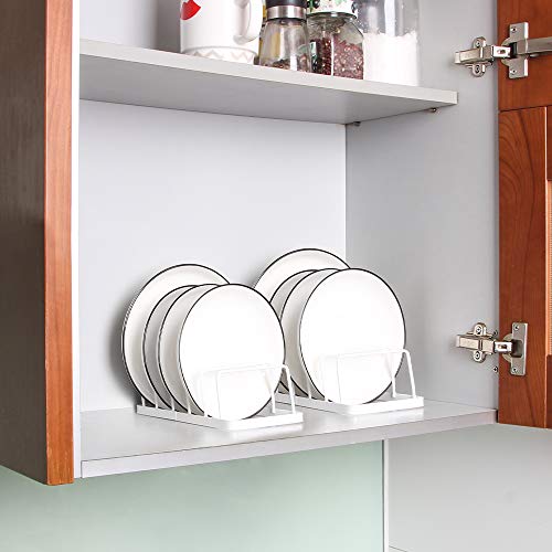 Tomorotec Dish Plate Storage Drainboard 2-Pack, Alloy Steel Kitchen Pot Lid Holder Dish Plate Drying Rack Drainer Stand Multifunctional Cabinet Organizer - Image 2