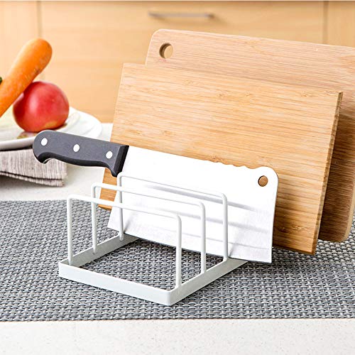 Tomorotec Dish Plate Storage Drainboard 2-Pack, Alloy Steel Kitchen Pot Lid Holder Dish Plate Drying Rack Drainer Stand Multifunctional Cabinet Organizer - Image 3